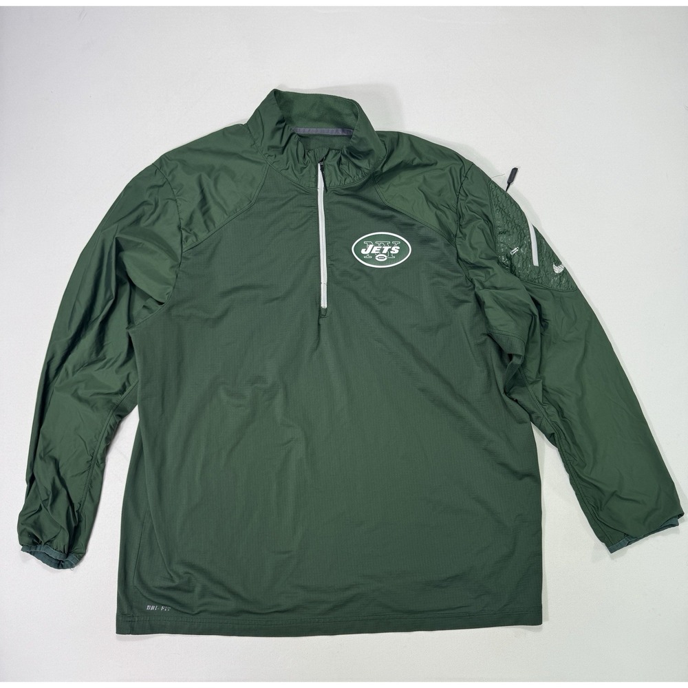 Nike NFL On Field New York Jets 1/4 Zip Windbreaker Sideline Jacket Men's 2XL